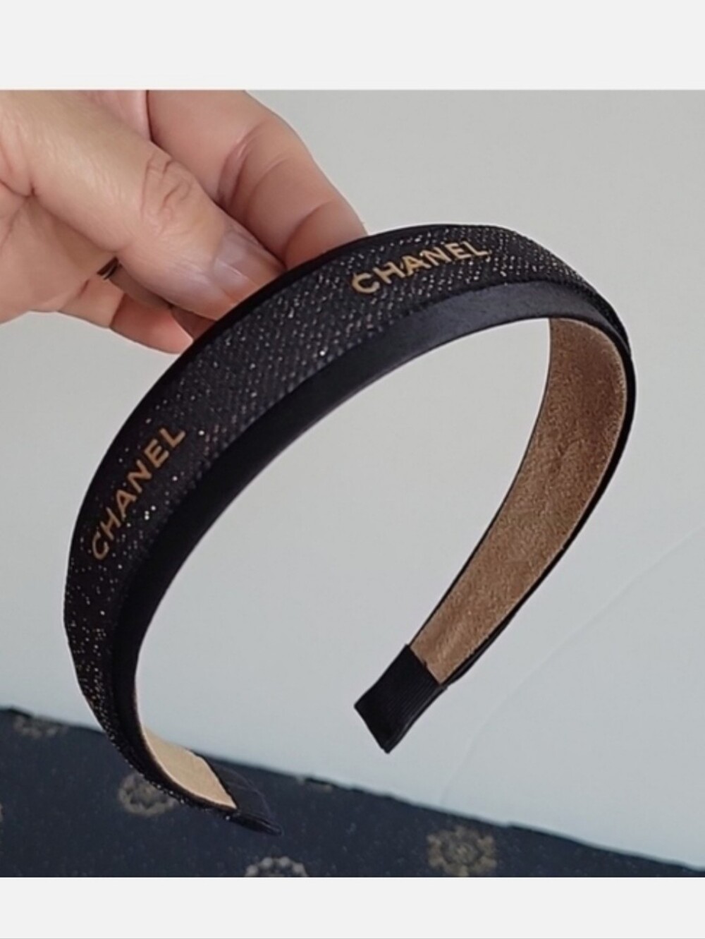 CHANEL Black & Gold Ribbon